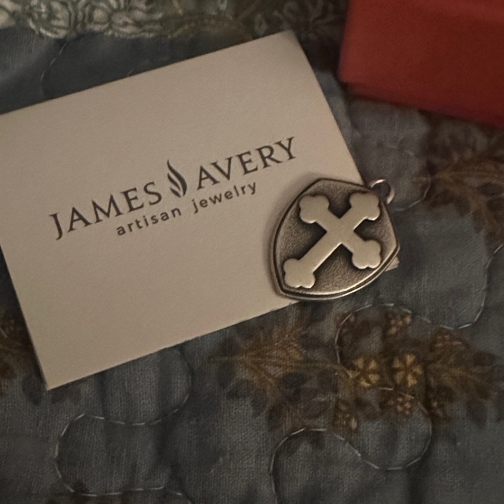 James Avery Silver Shield Cross Pendant